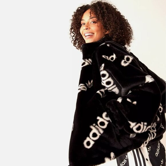 Adidas Faux Fur Jacket, Medium, Like New - Picture 3 of 8